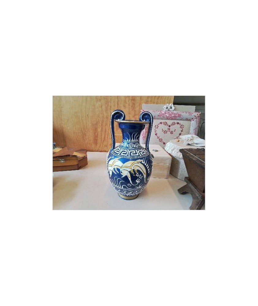 PETITE VASE BLEU MOTIF DAUPHIN 