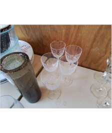 LOT DE 5 VERRE EN CRISTAL 