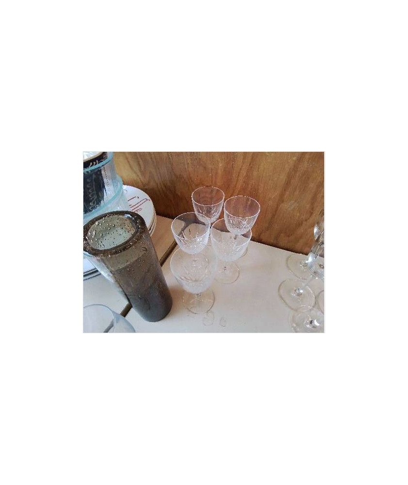 LOT DE 5 VERRE EN CRISTAL 