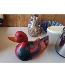 CANARD COLORÉ EN BOIS 