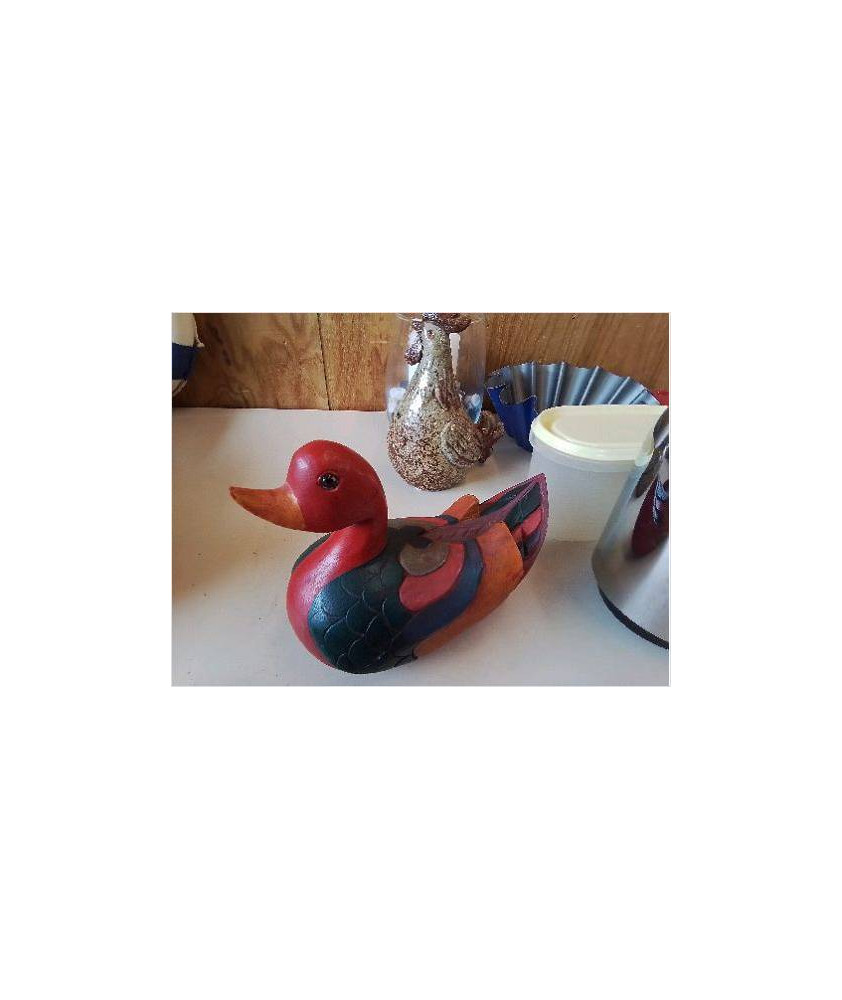 CANARD COLORÉ EN BOIS 