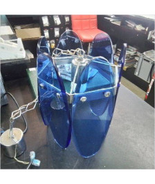 SUSPENSION VINTAGE BLEUE VERRE BISEAUTÉ PAR VECA EN L’ETAT