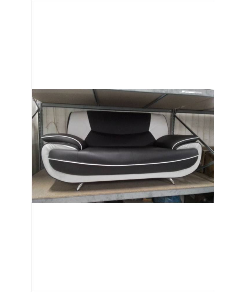CANAPE 2PL SIMILI CUIR NOIR ET BLANC