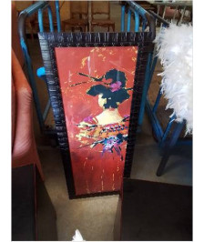 TABLEAU FEMME ASIATIQUE CADRE BOIS NOIR 