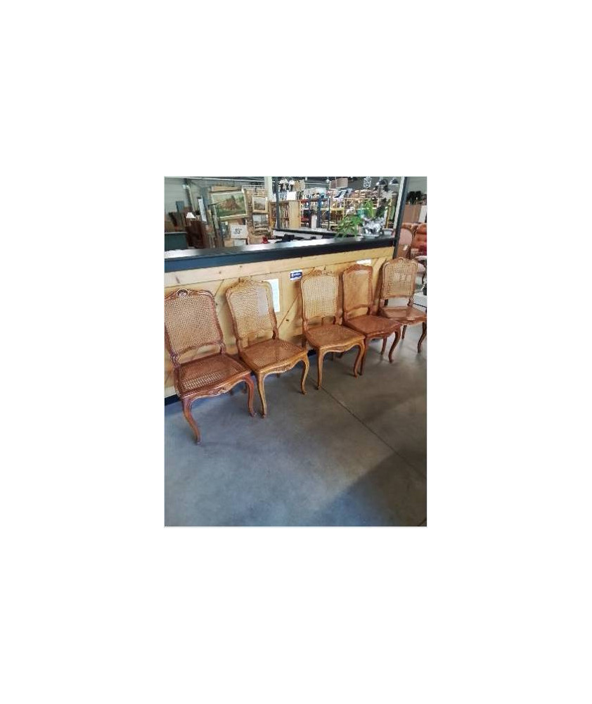 6 CHAISES BOIS CLAIR ASSISE ET DOSSIER CANNÉ STYLE RÉGENCE COQUILLE 6 CHAISES BOIS CLAIR ASSISE ET DOSSIER CANNÉ STYLE RÉGENCE COQUILLE
