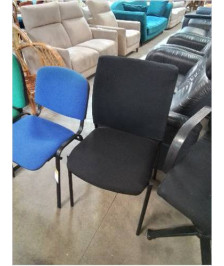 CHAISE D’ACCUEIL MÉTAL ET TISSU NOIR