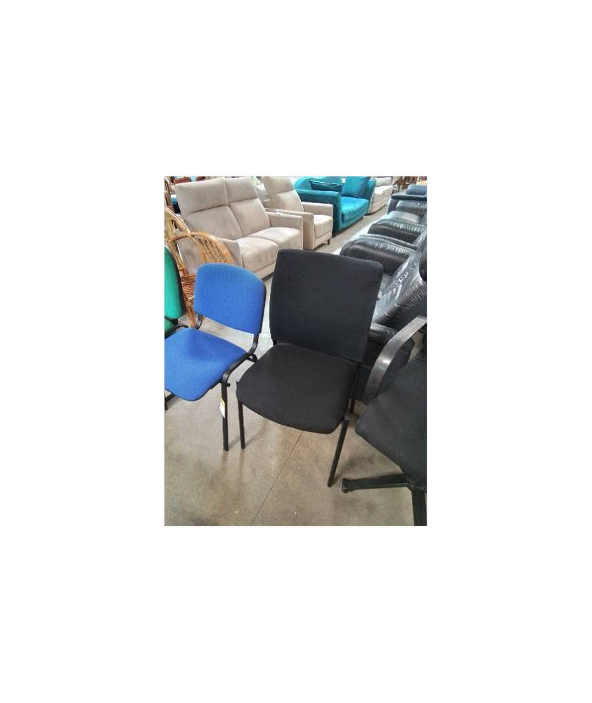 CHAISE D’ACCUEIL MÉTAL ET TISSU NOIR