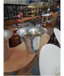SEAU A CHAMPAGNE ACIER INOX JACQUART REIMS FRANCE