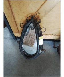 MIROIR COLLIER DE CHEVAL MÉTAL ET CUIR DÉBUT XXE