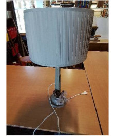 LAMPE BOIS PEINT GRIS AJ TAUPE