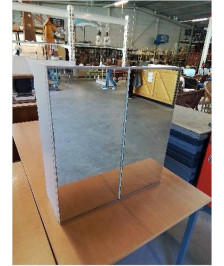 ARMOIRE A PHARMACIE MURAL BOIS BLANC 2 PORTES MIROIR