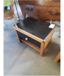 CHEVET BOIS CLAIR ET BOIS PEINT NOIR 1 TIROIR 1 NICHE 