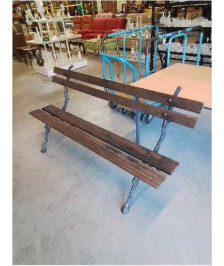 BANC DE JARDIN LATTES BOIS PIÈTEMENT FONTE FIN XIXE