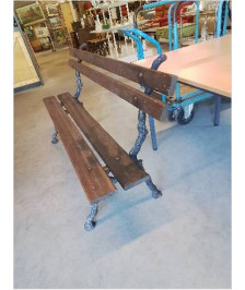 BANC DE JARDIN LATTES BOIS PIÈTEMENT FONTE FIN XIXE