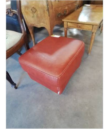 POUF CUIR ROUGE BARDI ITALY
