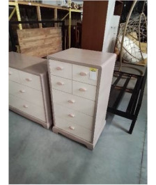 COMMODE HAUTE BOIS CRÈME 5 TIROIRS GAUTIER