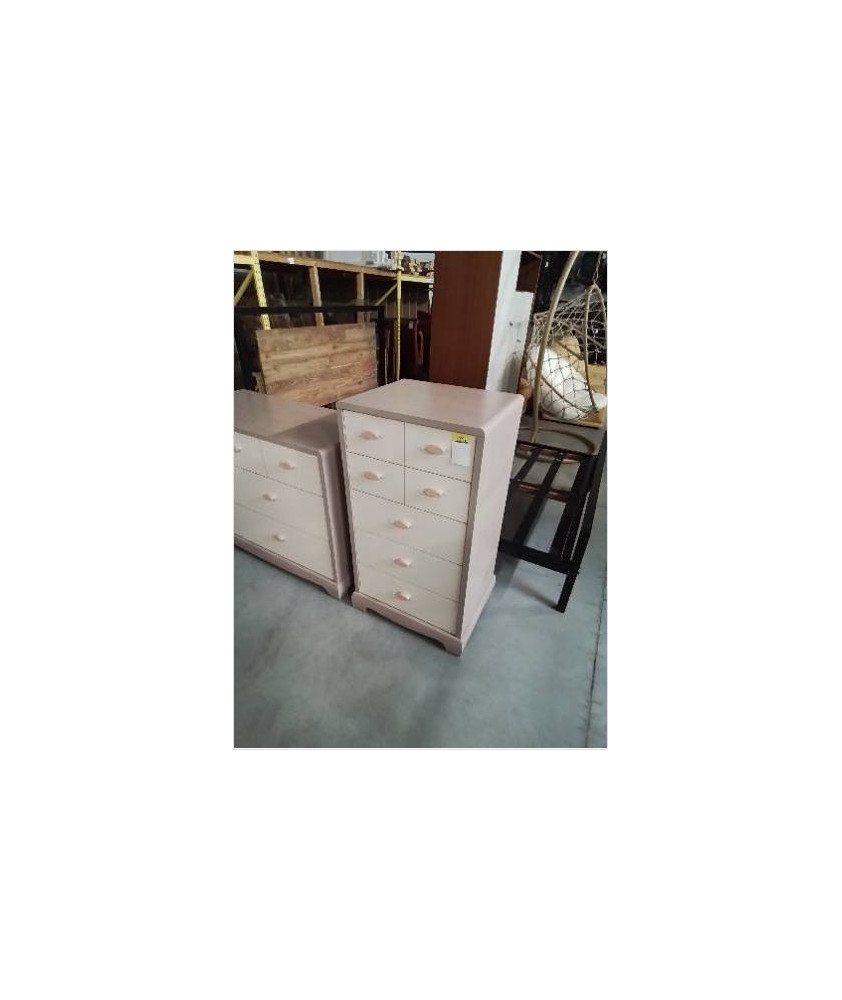 COMMODE HAUTE BOIS CRÈME 5 TIROIRS GAUTIER