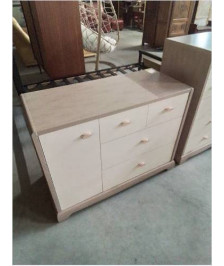  COMMODE BOIS CRÈME 3 TIROIRS 1 PORTE GAUTIER 