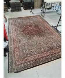 TAPIS LAINE FAIT MAIN ROSE VERT BLEU 300X200CM