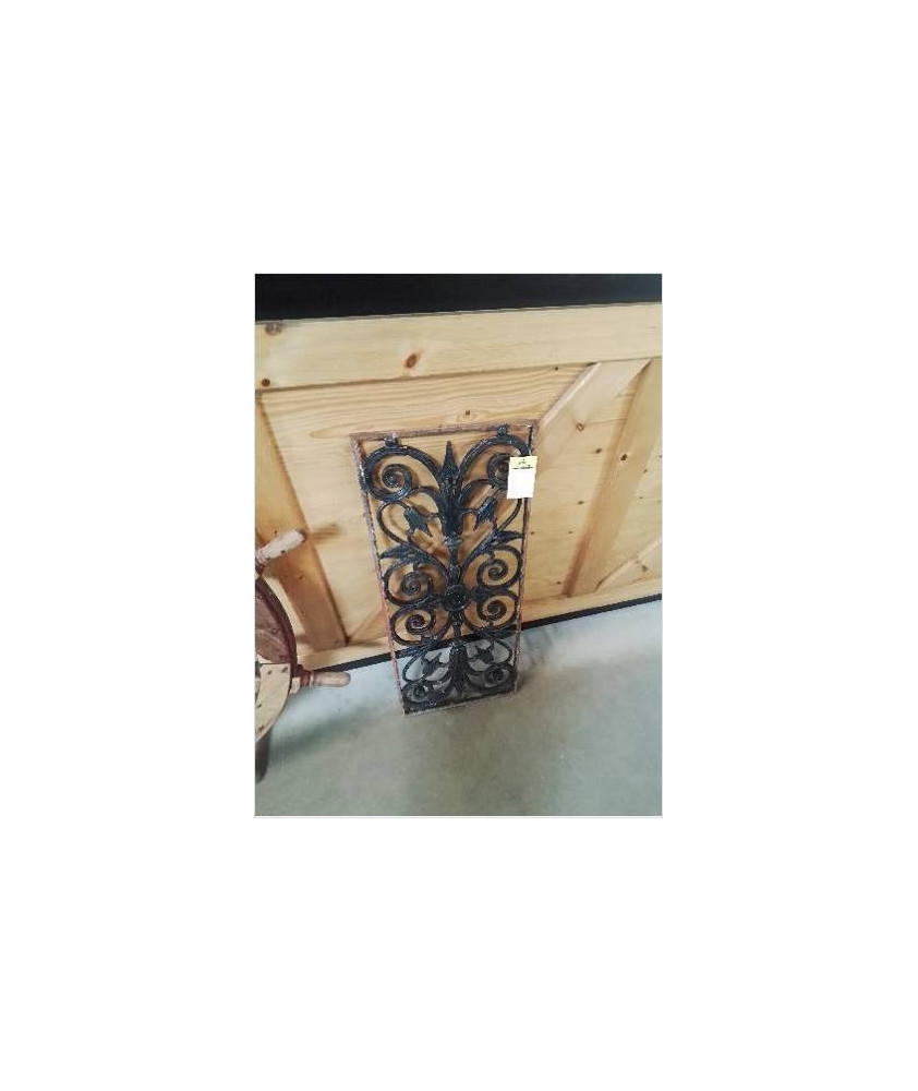 GRILLE DE PORTE FER FORGÉ FONTE FIN XIXE 90X38CM
