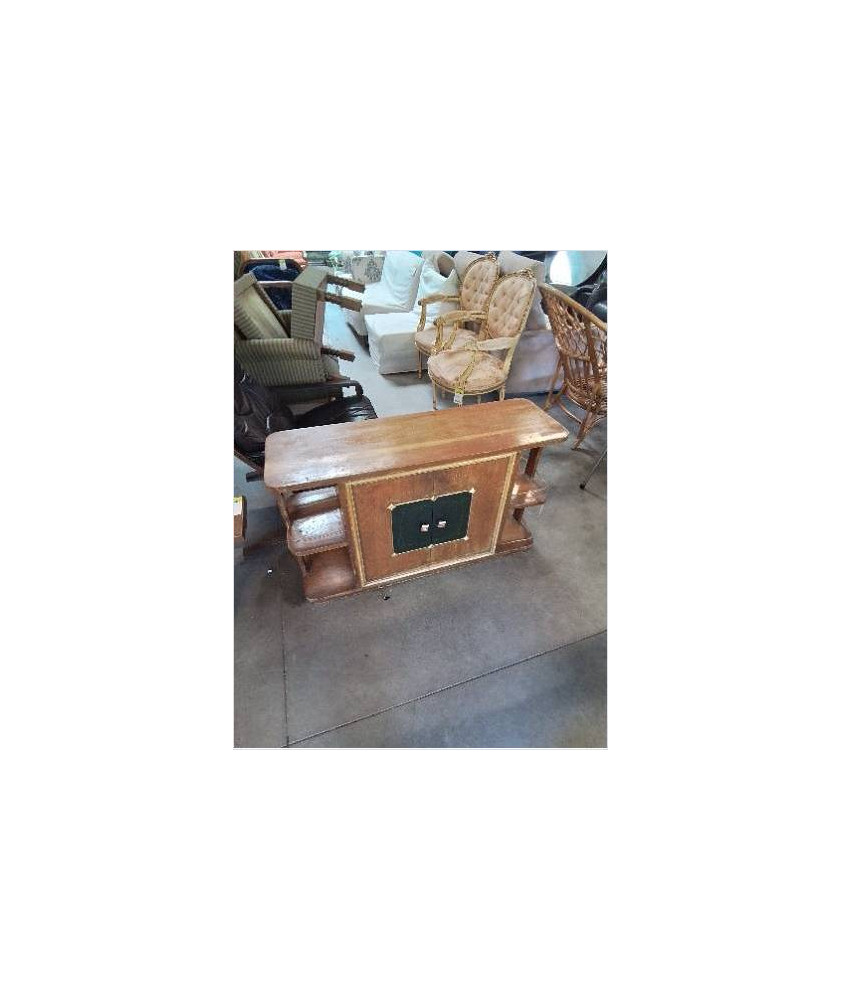 BAR BOIS CLAIR A TABLETTES 2 PORTES ANNÉES 50 