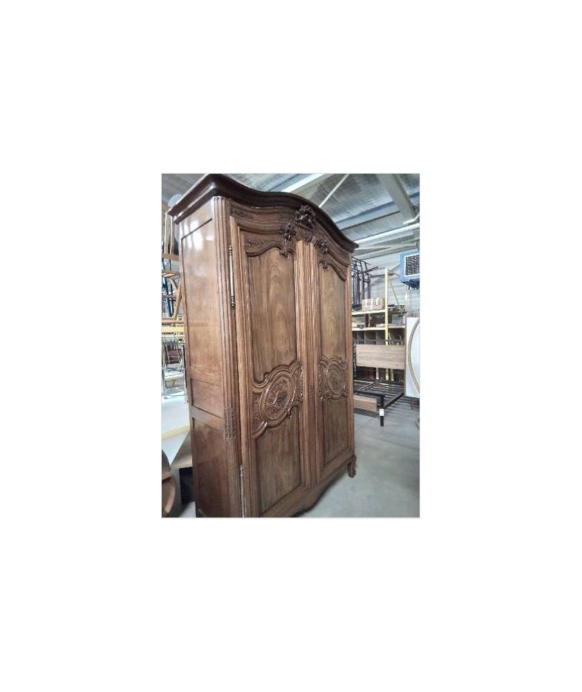 ARMOIRE DE MARIAGE CHENE AUX COLOMBES AUX OUTILS ARATOIRES A LA GERBE DE BLE XIXE 245X155X55CM ARMOIRE DE MARIAGE CHENE AUX COLOMBES AUX OUTILS ARATOIRES A LA GERBE DE BLE XIXE 245X155X55CM