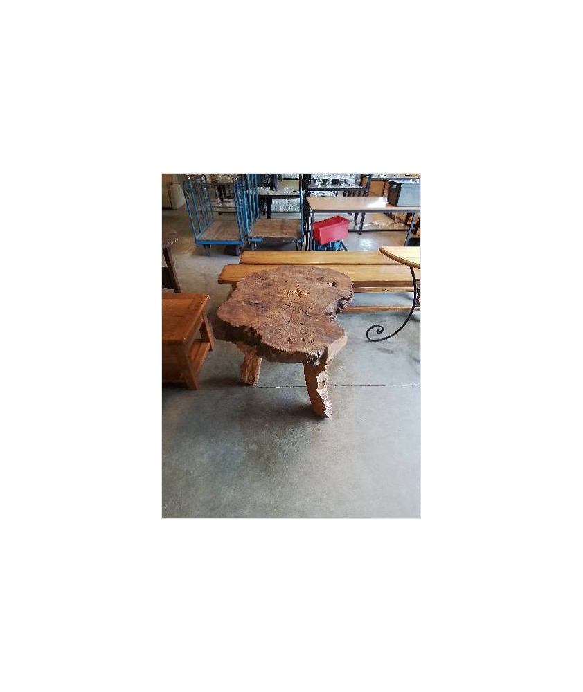 TABLE BASSE BOIS BRUT TRIPODE