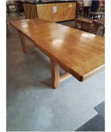 TABLE RECTANGULAIRE EXTENSIBLE A ENTRETOISE CHÊNE CLAIR 2MX1MX77CM 