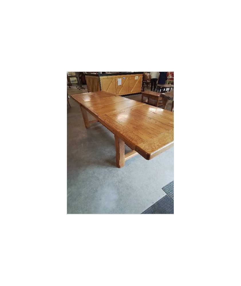 TABLE RECTANGULAIRE EXTENSIBLE A ENTRETOISE CHÊNE CLAIR 2MX1MX77CM TABLE RECTANGULAIRE EXTENSIBLE A ENTRETOISE CHÊNE CLAIR 2MX1MX77CM