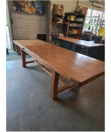 TABLE RECTANGULAIRE EXTENSIBLE A ENTRETOISE CHÊNE CLAIR 2MX1MX77CM 