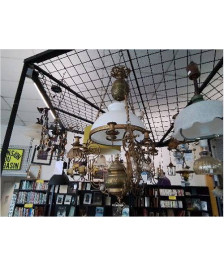 SUSPENSION MONTE ET BAISSE LAITON ET OPALINE