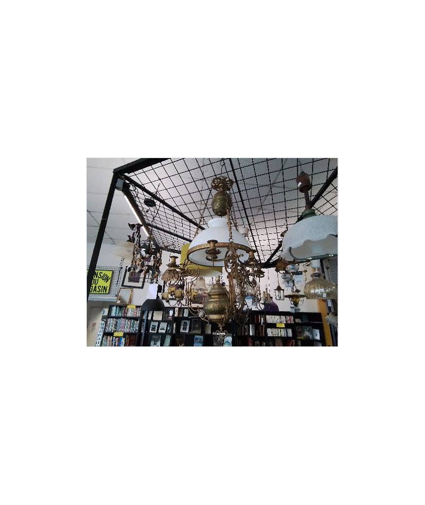 SUSPENSION MONTE ET BAISSE LAITON ET OPALINE