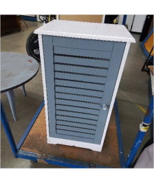 MEUBLE DE SDB BOIS GRIS BLANC