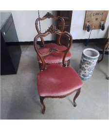 PAIRE DE CHAISES TISSU ROSE
