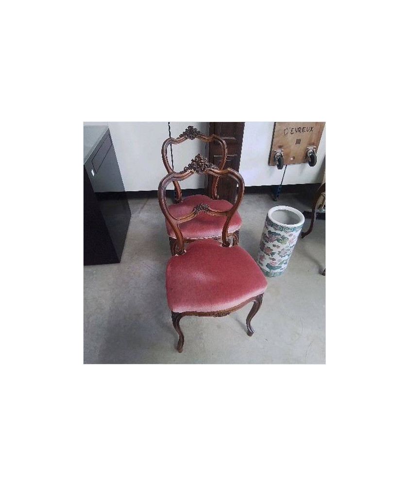 PAIRE DE CHAISES TISSU ROSE