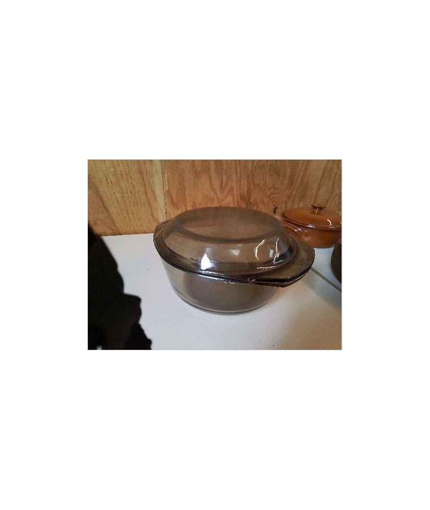 PLAT EN PYREX FUMÉ SHELL