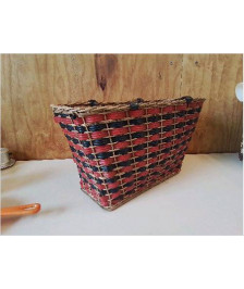 PETIT PANIER TRESSÉ ROUGE/NOIR