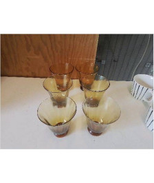LOT DE 6 VERRES ORANGE 