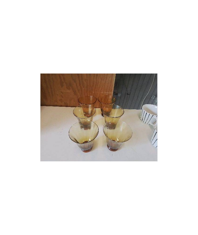 LOT DE 6 VERRES ORANGE 