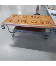 TABLE BASSE FER FORGÉ CARREAUX STYLE AFRICAIN