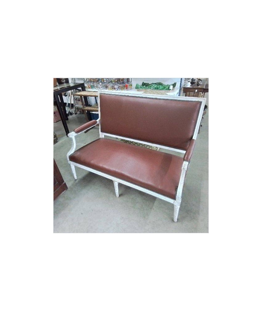 BANQUETTE LOUIS XVI BLANCHE SKAI 