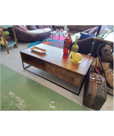  LETELS TABLE BASSE AVEC TIROIR ACACIA REF OVIBJ482939-HH