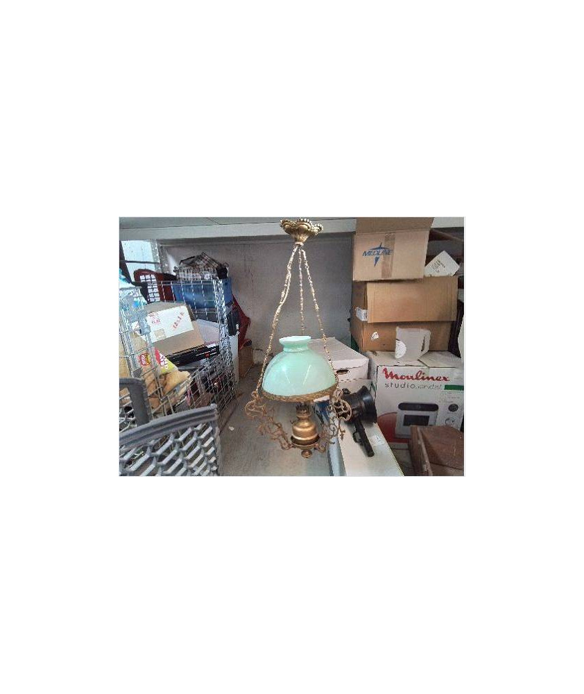 SUSPENSION DORÉ AVEC OPALINE 