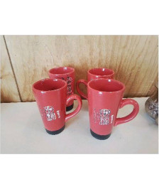 LOT DE 4 TASSES MOTIF ASIATIQUE 