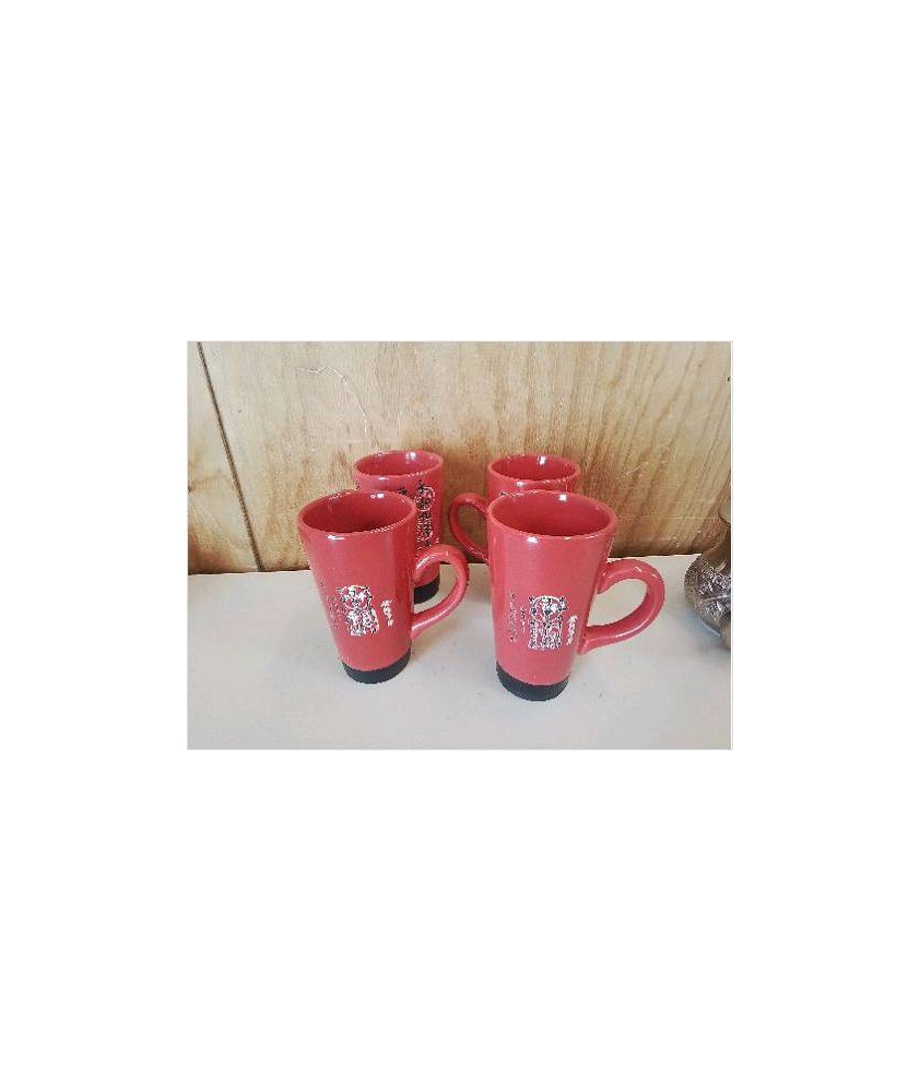 LOT DE 4 TASSES MOTIF ASIATIQUE 