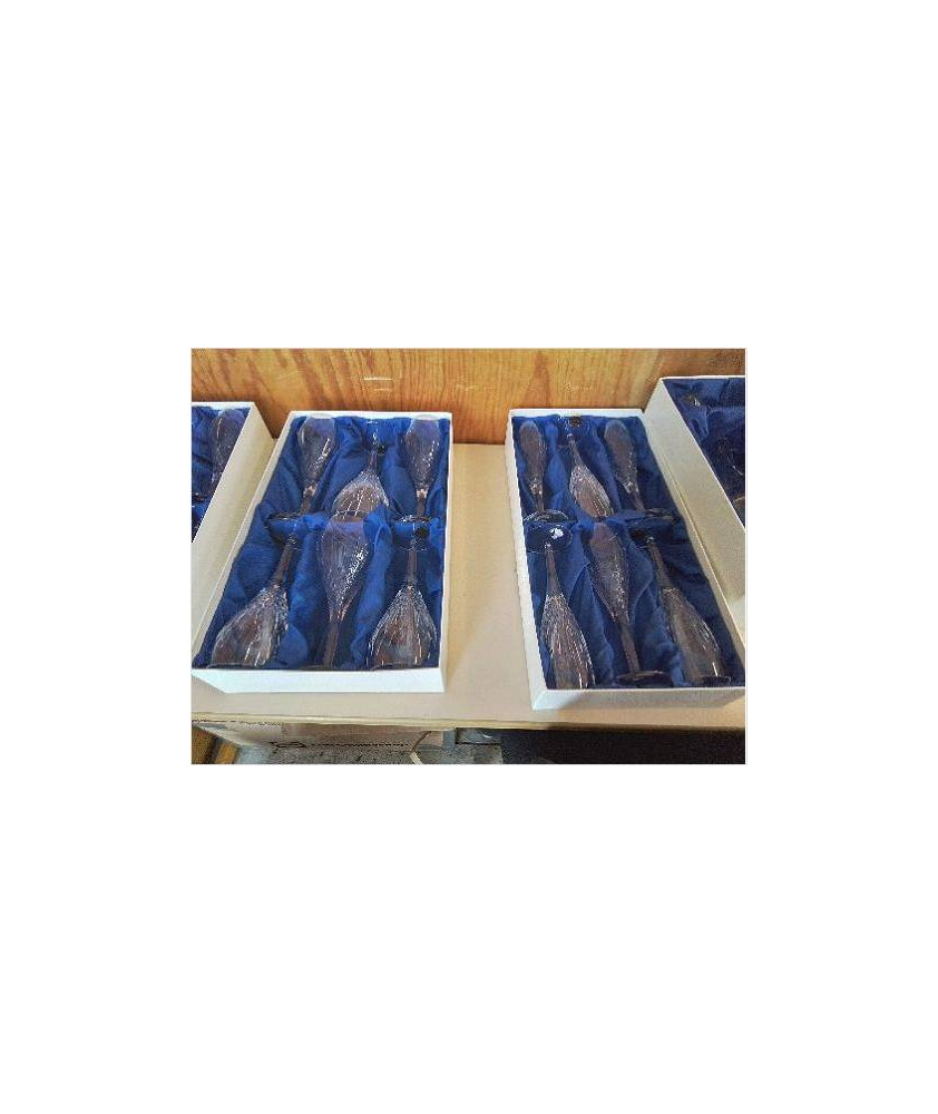 COFFRET BLEU LOT DE 6 VERRES EN CRISTAL