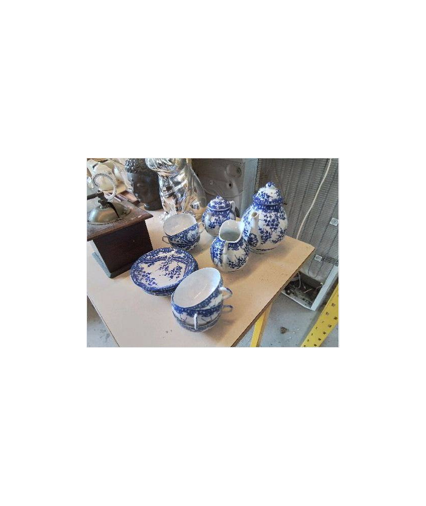 SERVICE JAPONNAIS PORCELAINE BLEU 