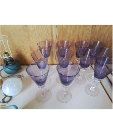 LOT DE 6 VERRE VIOLET 