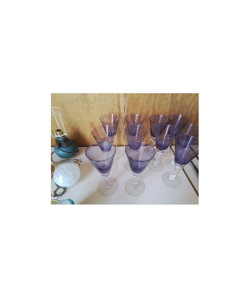 LOT DE 6 VERRE VIOLET 