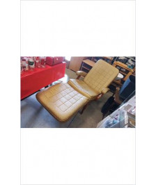 FAUTEUIL DEPLIABLE BOIS DORE ET LAITON 